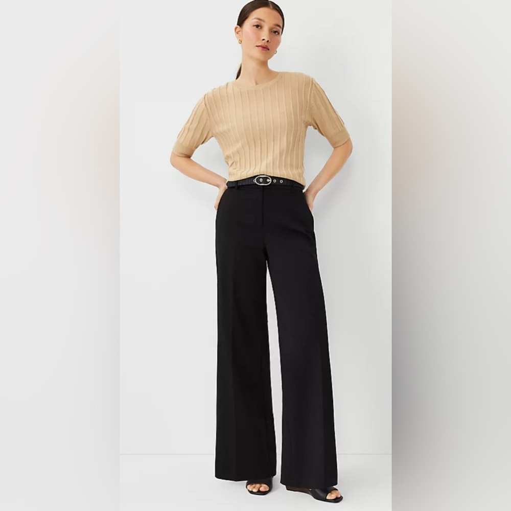 Blue Navy Wide-Leg Pants